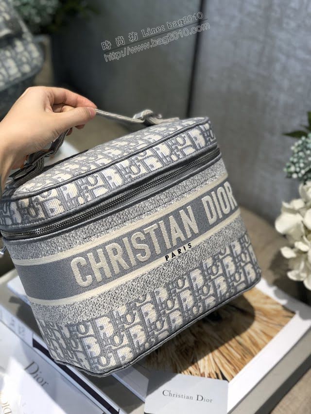 Dior女包 迪奧Oblique老花刺繡洗漱包化妝包 Christian Dior手提包  dfk1655